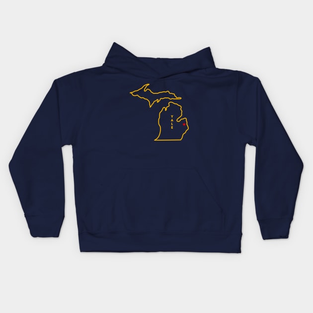 Yale MI Love (Yellow) Kids Hoodie by TorrezvilleTees